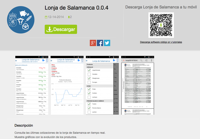Una nueva aplicación para teléfonos móviles permite conocer los precios de la lonja agropecuaria de Salamanca