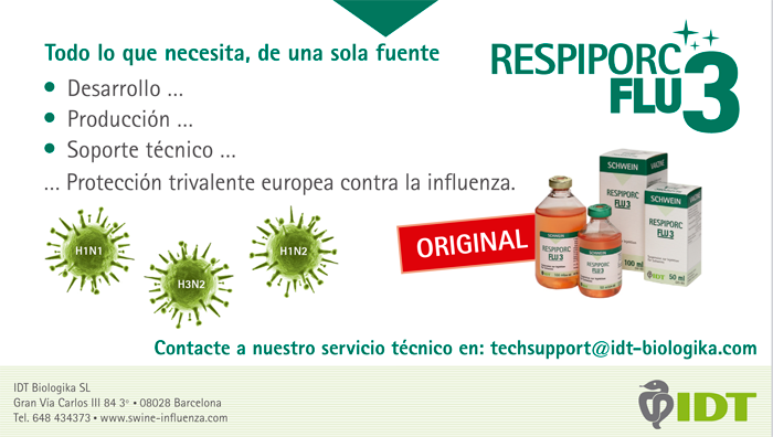 RESPIPORC FLU3- la vacuna trivalente para el control de la Influenza porcina desarrollada por IDT Biologika, ahora también presente en España y Portugal bajo la marca original.