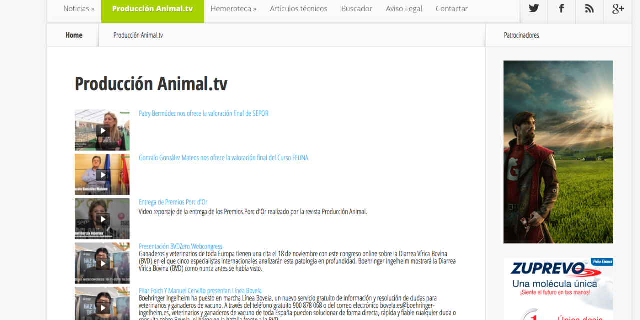 Nueva sección «Producción Animal TV»