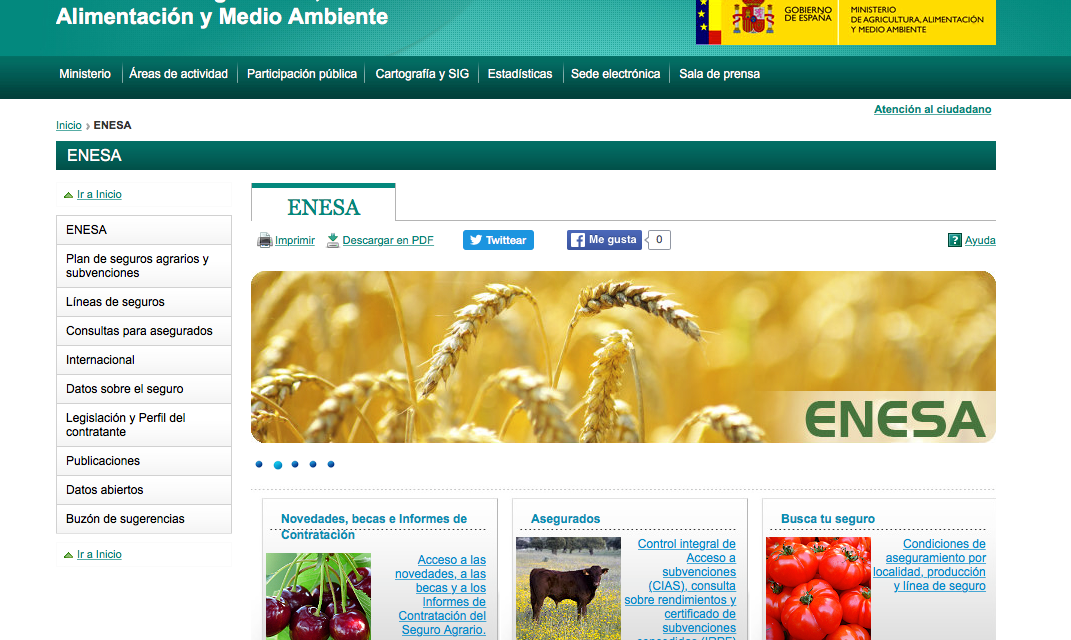 La Entidad Estatal de Seguros Agrarios renueva su página Web con mejoras en el acceso a la información general y mayor visibilidad de todo el Sistema